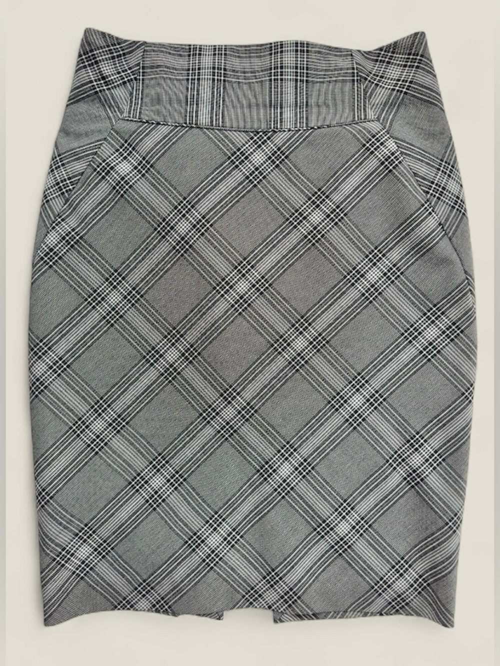 Express Plaid Pencil Skirt - Gray & Black